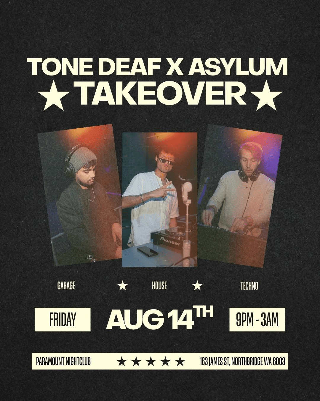 Tonedeaf x Asylum Takeover poster